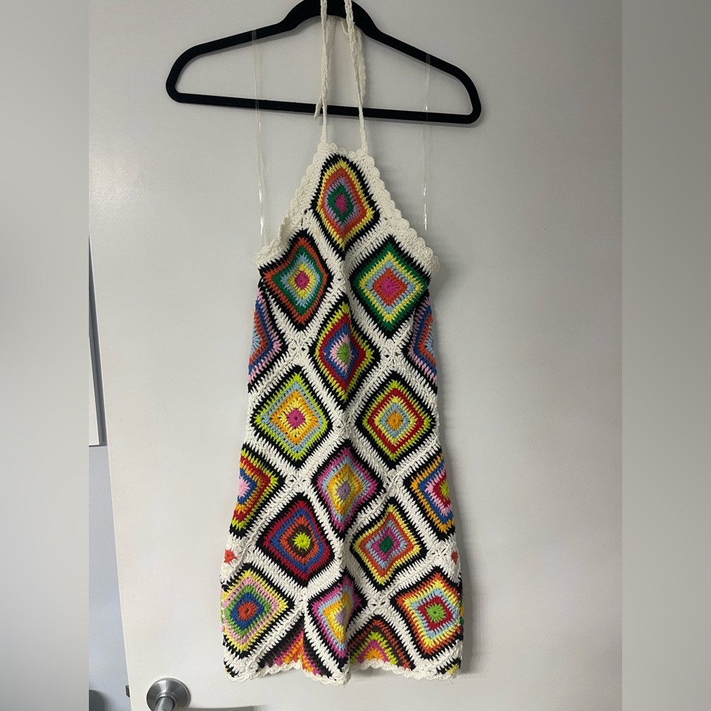 Akira halter mini crochet knit festival dress size L